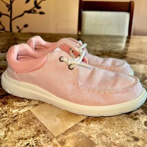Sperry Top-Sider Women's Captain's Moc Chambray Peach Slip On Shoes